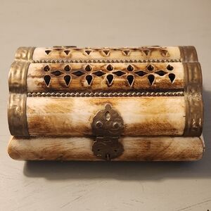 Vintage Style Carved Wooden Box